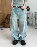 B-Ed Cut Curved Denim Pants