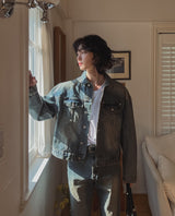 Noid western denim crop jacket
