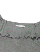 ラッフルフラワーブラウス(GREY)