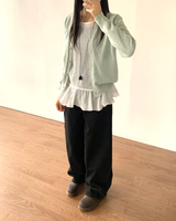 ケリーカシミアVネックルーズフィットカーディガン12C