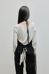 Halter-Tie Suede Apron_Camel