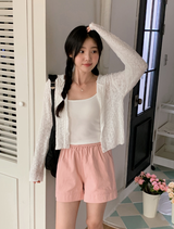 Soft Summer Hood Crop Knit Cardigan (4color)