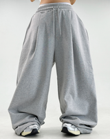 2000 ユニッツソルド❤🥰ファーストショッピング❤ S-XL❤ フリース❤ サイドプリーツワイドバルーントレーニングパンツ