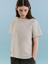 NUBASIC スタンダードラウンドネックTシャツ グレー