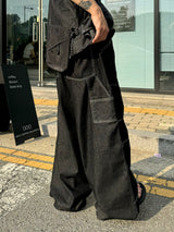 スティッチディグスナップワイドパンツ　2色