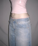 blush lace denim pt