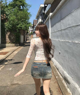 [ vintage shop ] オールドフローラル3/4スリーブトップ