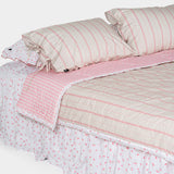 ボーダーラインパターンリバーシブルサマーコンフォーター - Pink stripe - Q size