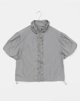 フリルパフストリングショートスリーブジップアップ
