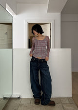 INDIGO LOW DENIM PANTS