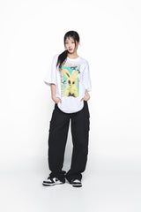 25SS REAL ALIEN FUZZY RABBIT SHORT SLEEVE T-SHIRT WHITE