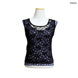 (Set/2color) Ditsy Flower Lace Layered Sleeveless Top