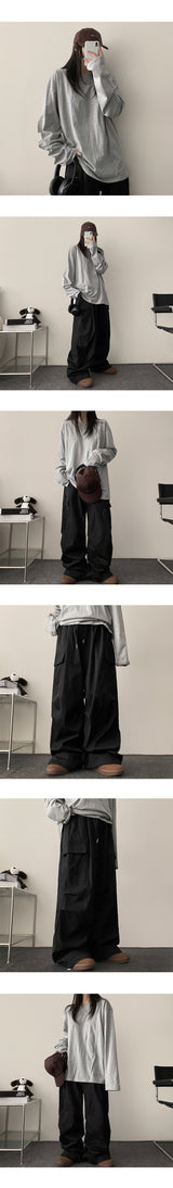 ワドン ベーシック ボックス ラウンド ロングスリーブ Tシャツ
