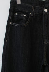 indigo wide pants