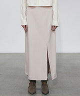 SIDE SLIT LONG SKIRT_BEIGE
