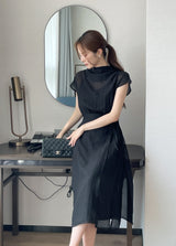 26SS★ Forven Hanek Wrinkle Banding Wrap Long One Piece