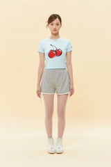 SIGNATURE BIG CHERRY CROP T-SHIRT - LIGHT MINT 