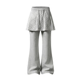 チェックレイヤードフレアパンツ