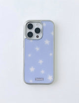 【MADE】Milky Blue Star Silver Bumper Case