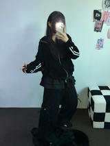 フリースピカブル❤リボンカンカンブーツカットワイド2スタイルパンツ🖤🩶🤎💛5カラー