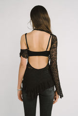 Lace drape top