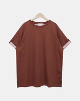 ハロムコントラストロールアップ半袖Tシャツ
