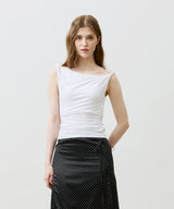 COS TWISTED SHIRRLING TOP / WHITE