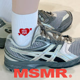 Cupid Heart Logo Low Socks White