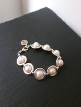 Silver Plated Pearl Circle Bracelet