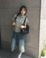 [MADE] Kanon Vintage Stripe Short Sleeve Shirt