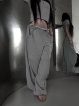 low-rise ring pants (2color)