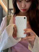 dot phonecase 半透明ドット柄ケース グリーン