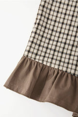 Bubbletea Check Frill Blouse 232195016