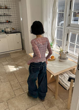INDIGO LOW DENIM PANTS