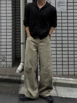Slub crop hoodie zip-up