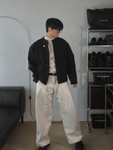 ASCLO Wool Deep Tuck Wide Slacks (3color)