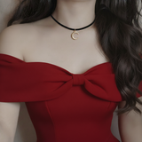  Crescent Moon Choker - Gold Color (Penthouse3 Hanjihyun, LOONA Yves Choker)
