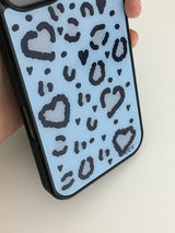 F.heart leopard case (blue)