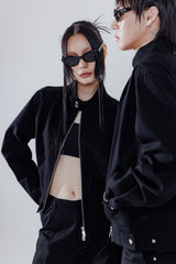 shoulder two tuck jacket_black