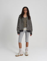 [B-BASIC] Bold Stripe Hooded Zip-up