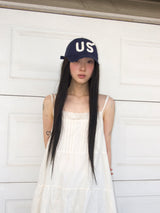 US クロシェ キャップ / ネイビー