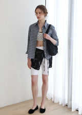 Lace Flower Wrap Skirt_Black