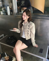 フォールディング デニム ジッパー スカート