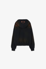 WASHED-OUT & DESTROYED ZIP-UP HOODIE