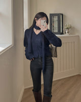 Knit cardigan & scarf set