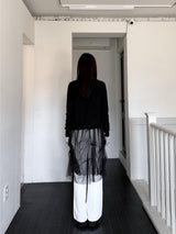 タックチュールメッシュスカート