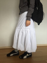 pumpkin nylon long skirt