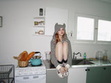 Cat hood zip-up