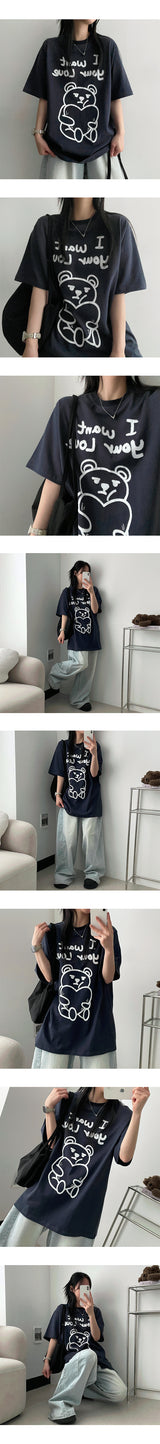 メルディンベアオーバーサイズフィット半袖Tシャツ