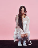 CORSAGE PUFF BLOUSE [IVORY]